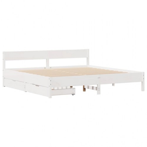Sengeramme 160 x 200 cm med 2 skuffer - hvid
