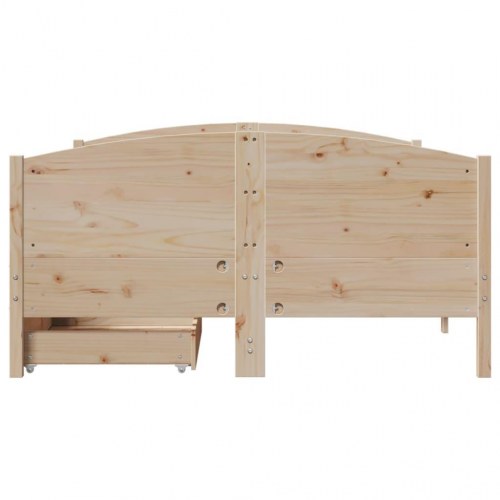 Sengeramme 120x190 cm i massivt fyrretræ med 2 skuffer
