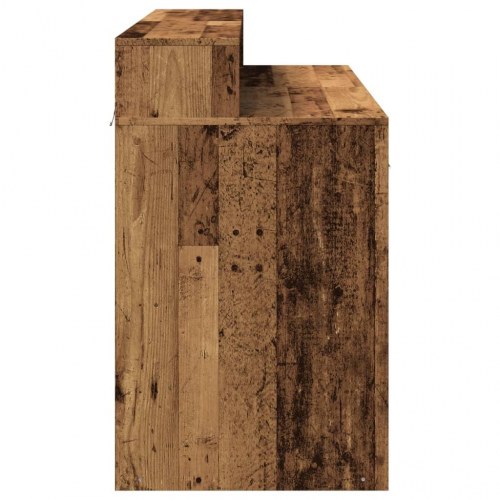 Skrivebord m. LED-lys 120x55x91 cm konstrueret træ gammelt træ