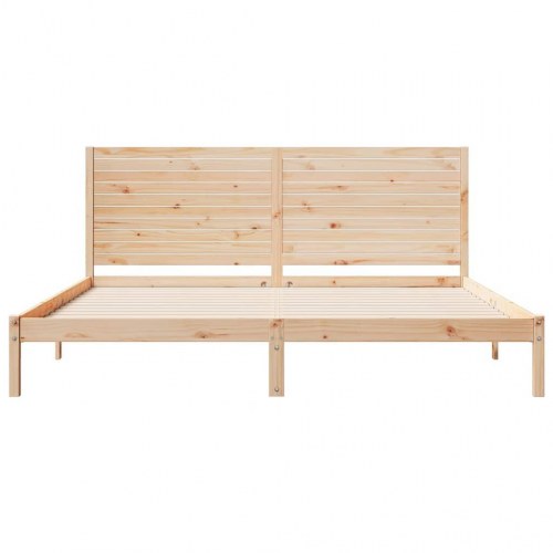 Ekstra lang sengeramme 180×220 cm i massivt fyrretræ - med hovedgærde og lamelbund