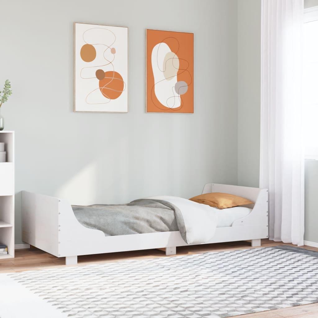 Sengeramme Uden Madras Massivt Fyrretræ - Hvid / 90 x 200 cm