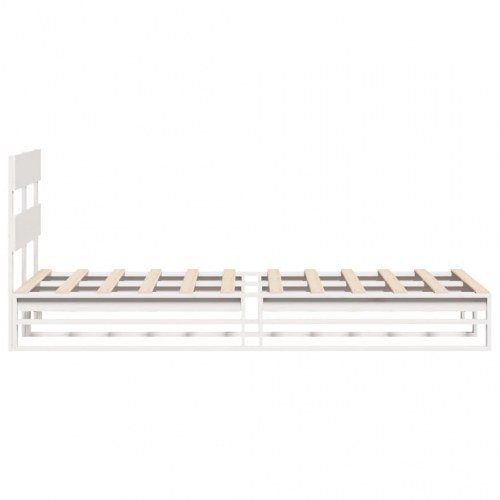 Sengeramme 75 x 190 cm i massivt fyrretræ - hvid