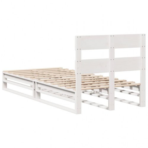 Sengeramme 75 x 190 cm i massivt fyrretræ - hvid