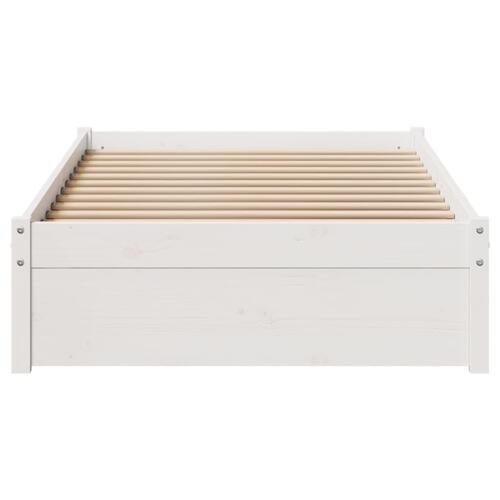 Sengeramme uden madras 75x190 cm massivt fyrretræ hvid