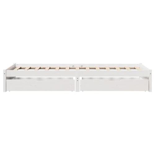 Sengeramme uden madras 75x190 cm massivt fyrretræ hvid