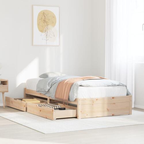 Sengeramme uden madras 100x200 cm massivt fyrretræ