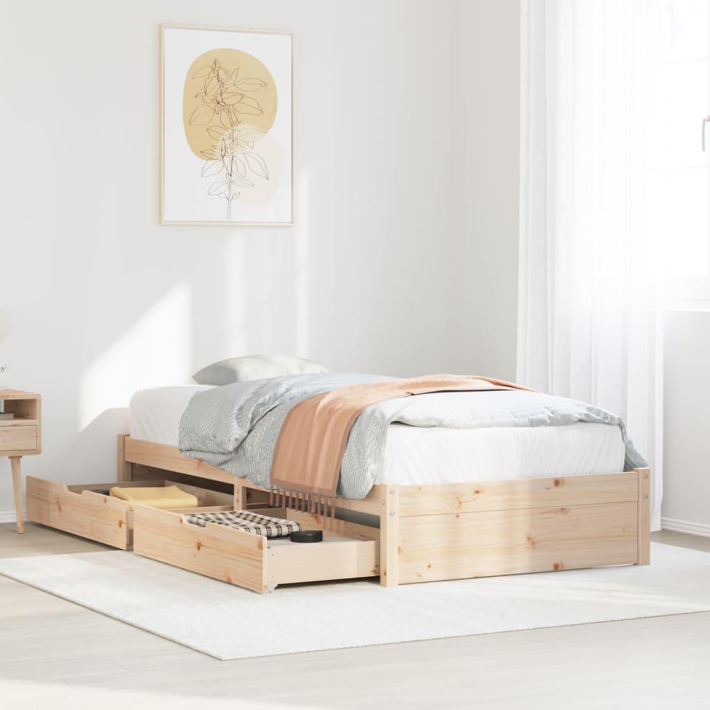 Sengeramme uden madras 100x200 cm massivt fyrretræ