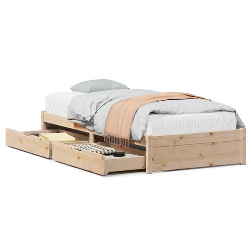 Sengeramme uden madras 100x200 cm massivt fyrretræ