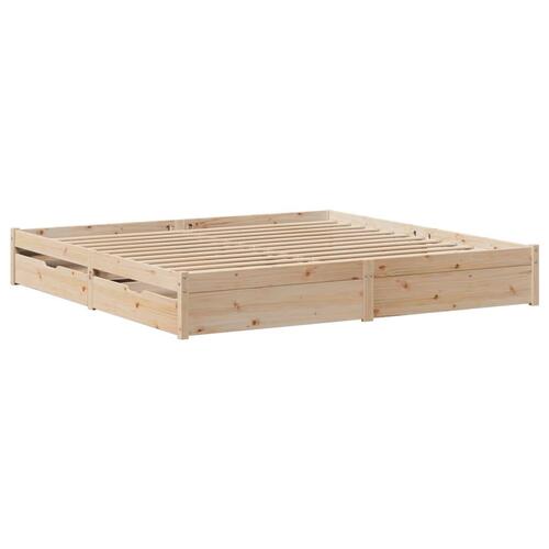 Sengeramme uden madras 200x200 cm massivt fyrretræ