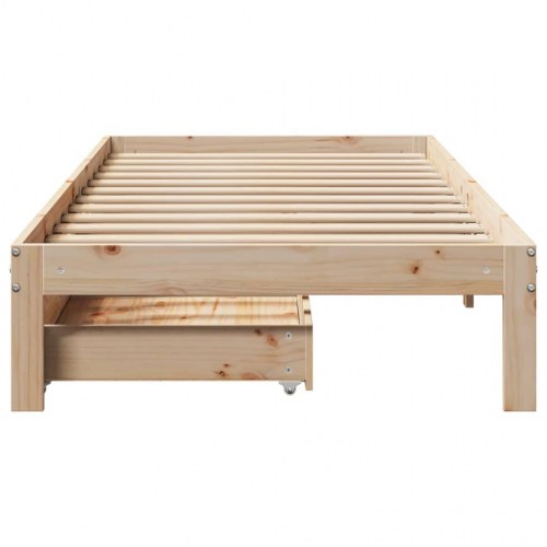 Sengeramme med skuffer 90×190 cm i massivt fyr - lamelbund og opbevaring