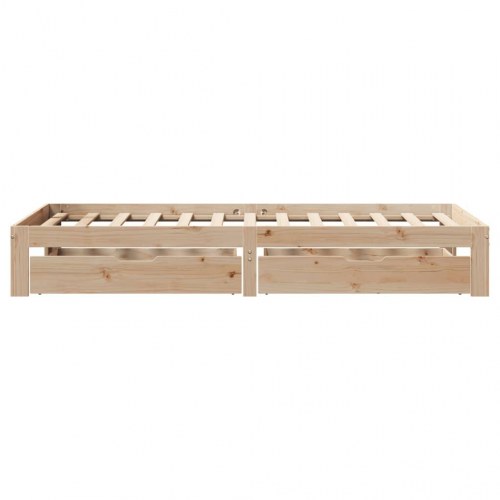 Sengeramme med skuffer 90×190 cm i massivt fyr - lamelbund og opbevaring