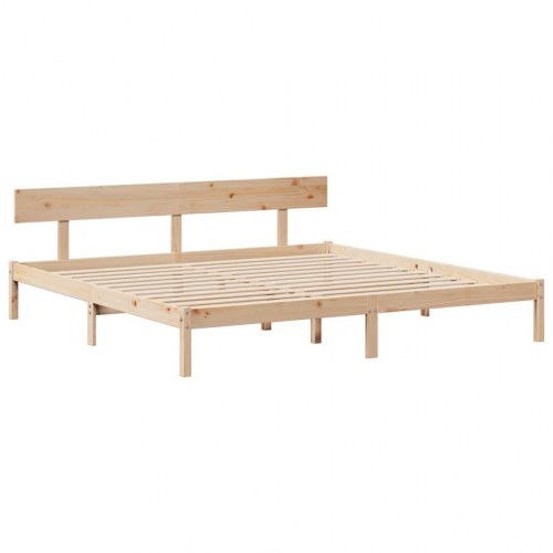 Sengeramme uden madras 200x200 cm massivt fyrretræ