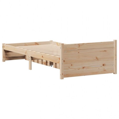 Sengeramme med skuffer 75x190 cm - massivt fyrretræ, lamelbund