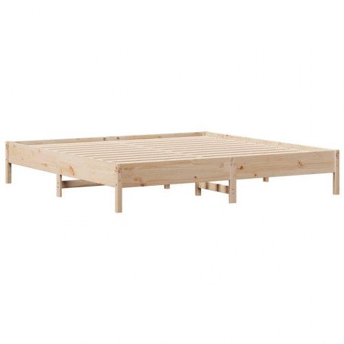 Sengeramme uden madras 200x200 cm massivt fyrretræ