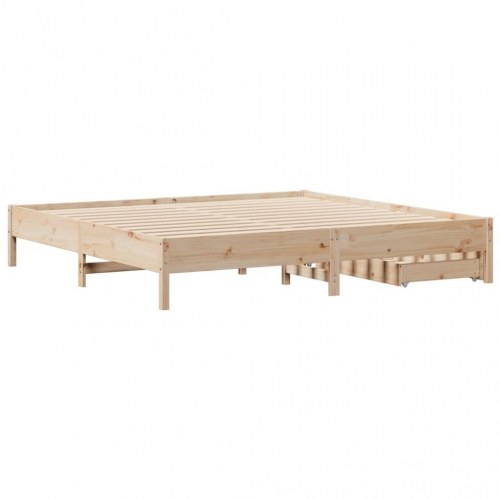 Sengeramme uden madras 200x200 cm massivt fyrretræ