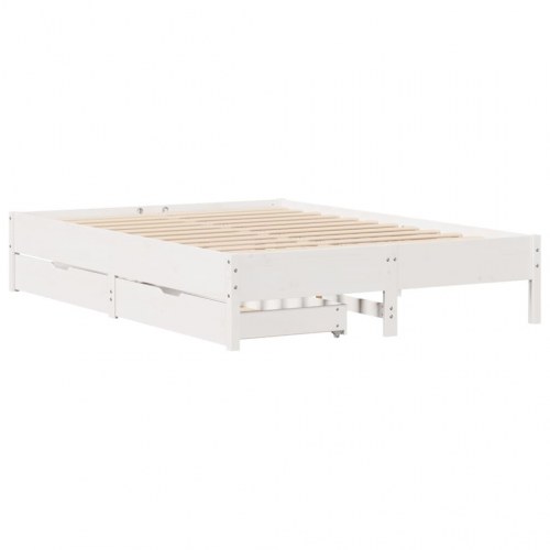 Sengeramme med 2 skuffer 120x200 cm - hvid