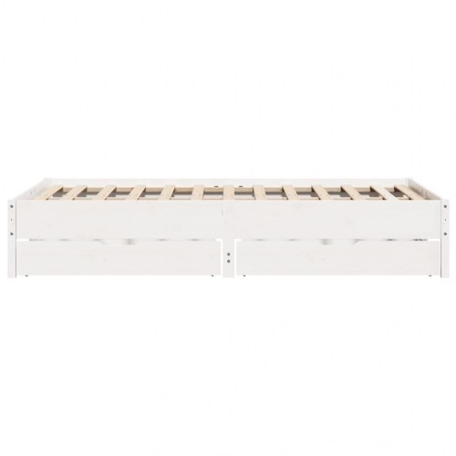 Sengeramme med 2 skuffer 120x200 cm - hvid