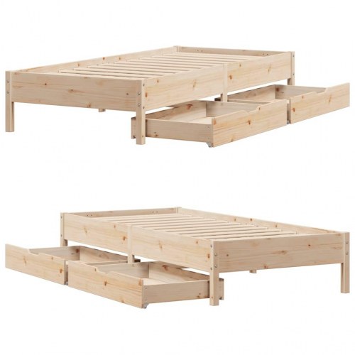 Sengeramme uden madras 100x200 cm massivt fyrretræ