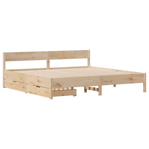 Sengeramme uden madras 200x200 cm massivt fyrretræ