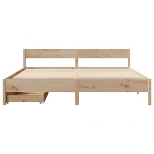 Sengeramme uden madras 200x200 cm massivt fyrretræ