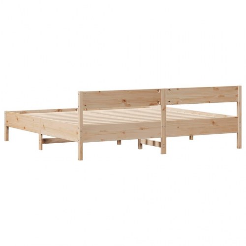 Sengeramme uden madras 200x200 cm massivt fyrretræ