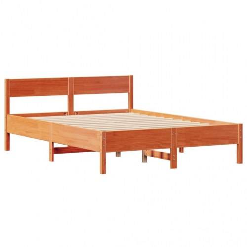 Sengeramme 120 x 200 cm med 2 skuffer - massivt fyrretræ, gyldenbrun