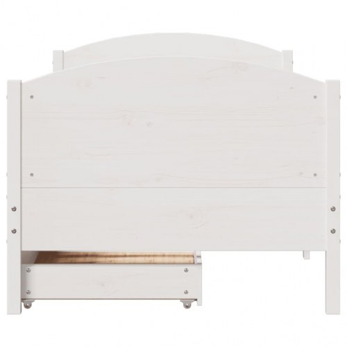 Sengeramme med 2 skuffer uden madras 90 x 190 cm - hvid