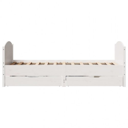 Sengeramme med 2 skuffer uden madras 90 x 190 cm - hvid