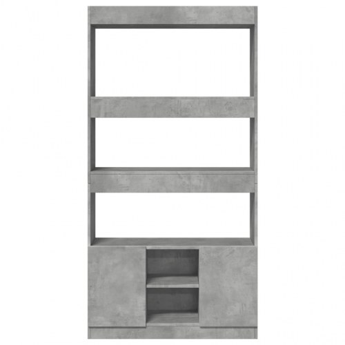 Reol 92x33x180 cm i konstrueret træ - betongrå