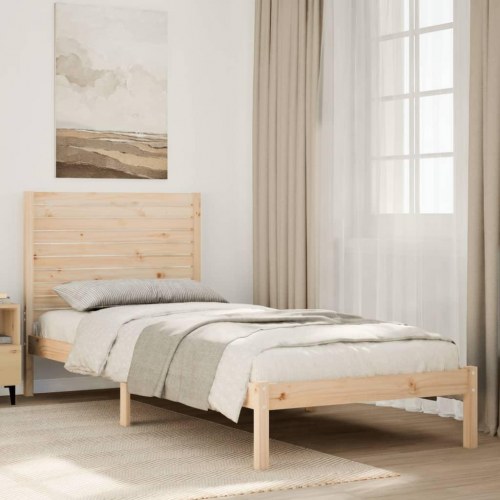 Ekstra lang sengeramme 100x220 cm i massivt fyrretræ - med hovedgærde