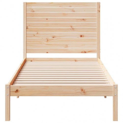 Ekstra lang sengeramme 100x220 cm i massivt fyrretræ - med hovedgærde