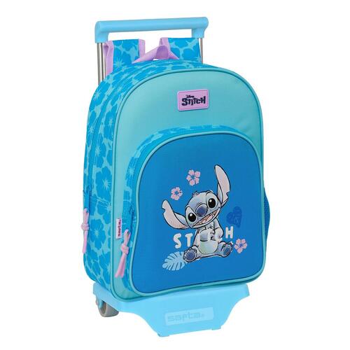Skolerygsæk med Hjul Lilo & Stitch Hawaii Blå 26 x 34 x 11 cm