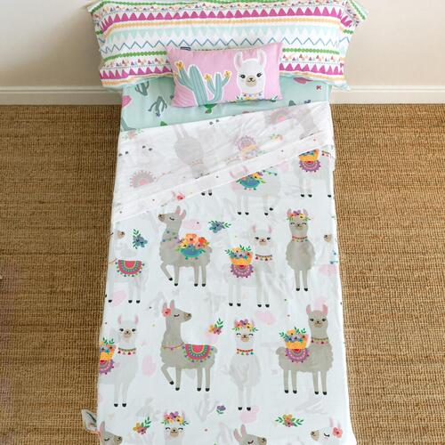 Sengetøj sæt HappyFriday Moshi Moshi Cute llamas Multifarvet Seng 105 2 Dele