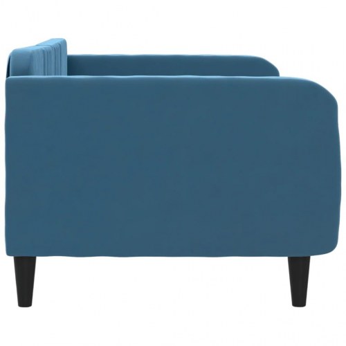 Daybed 90x200 cm i velour - blå sovesofa til gæsteværelse og stue