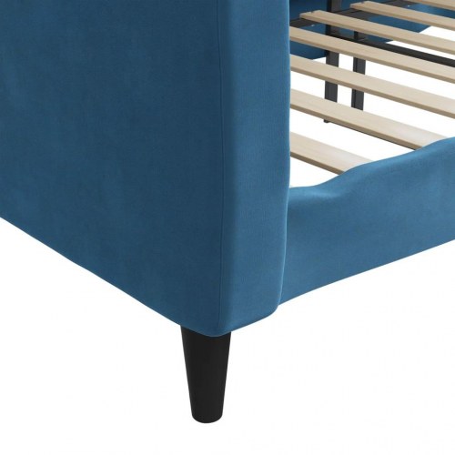 Daybed 90x200 cm i velour - blå sovesofa til gæsteværelse og stue