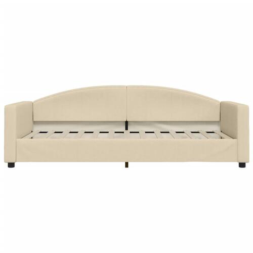 Daybed med madras 90x200 cm stof cremefarvet