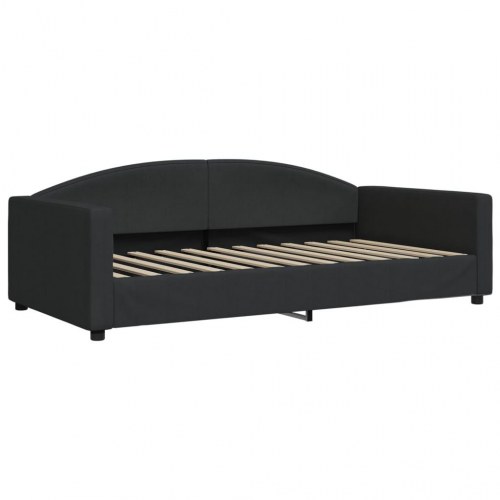 Daybed med udtræk og 2 madrasser 100×200 cm - sort stof