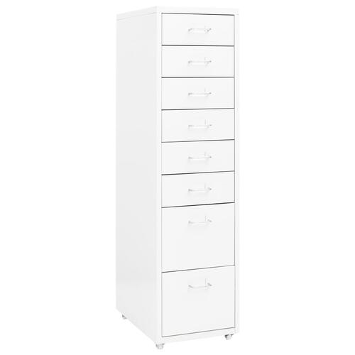 Mobilt arkivskab 28x41x109 cm metal hvid