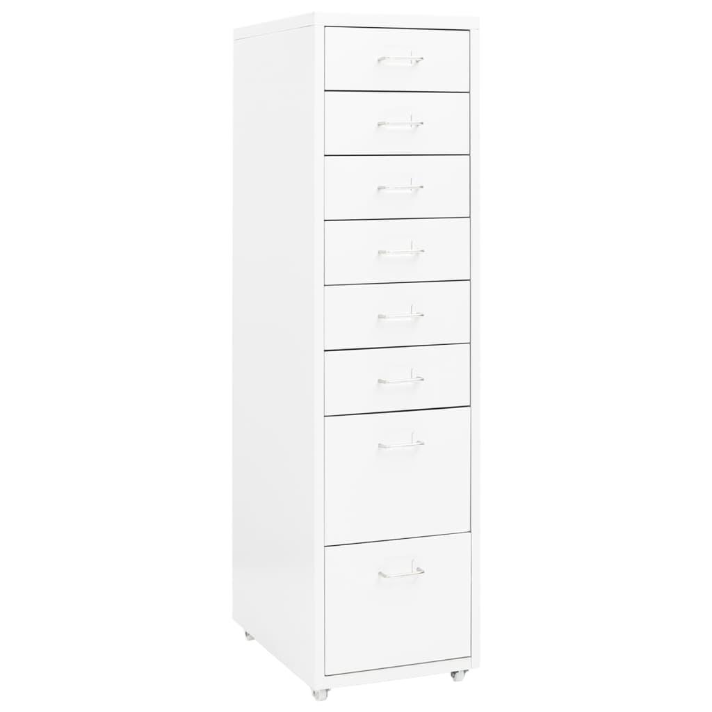 Mobilt arkivskab 28x41x109 cm metal hvid