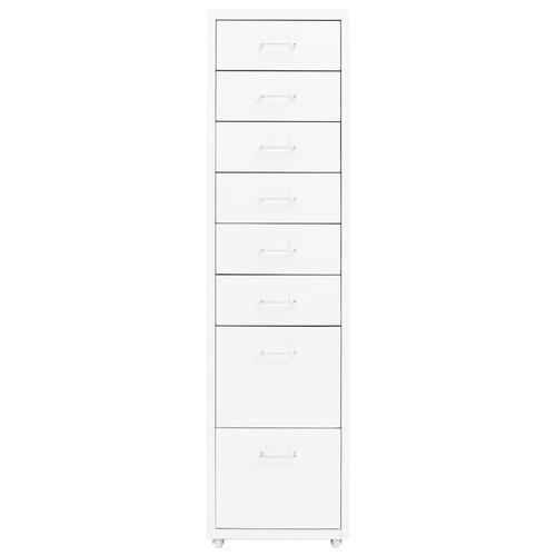Mobilt arkivskab 28x41x109 cm metal hvid