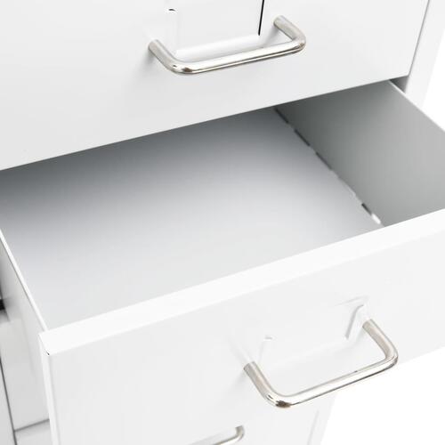 Mobilt arkivskab 28x41x109 cm metal hvid
