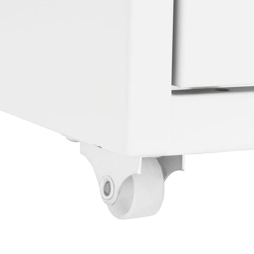 Mobilt arkivskab 28x41x109 cm metal hvid