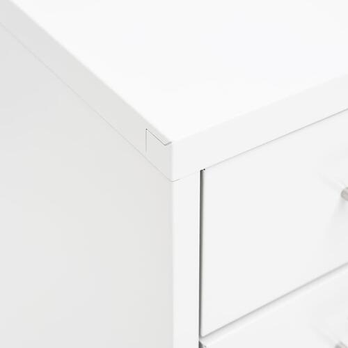Mobilt arkivskab 28x41x109 cm metal hvid