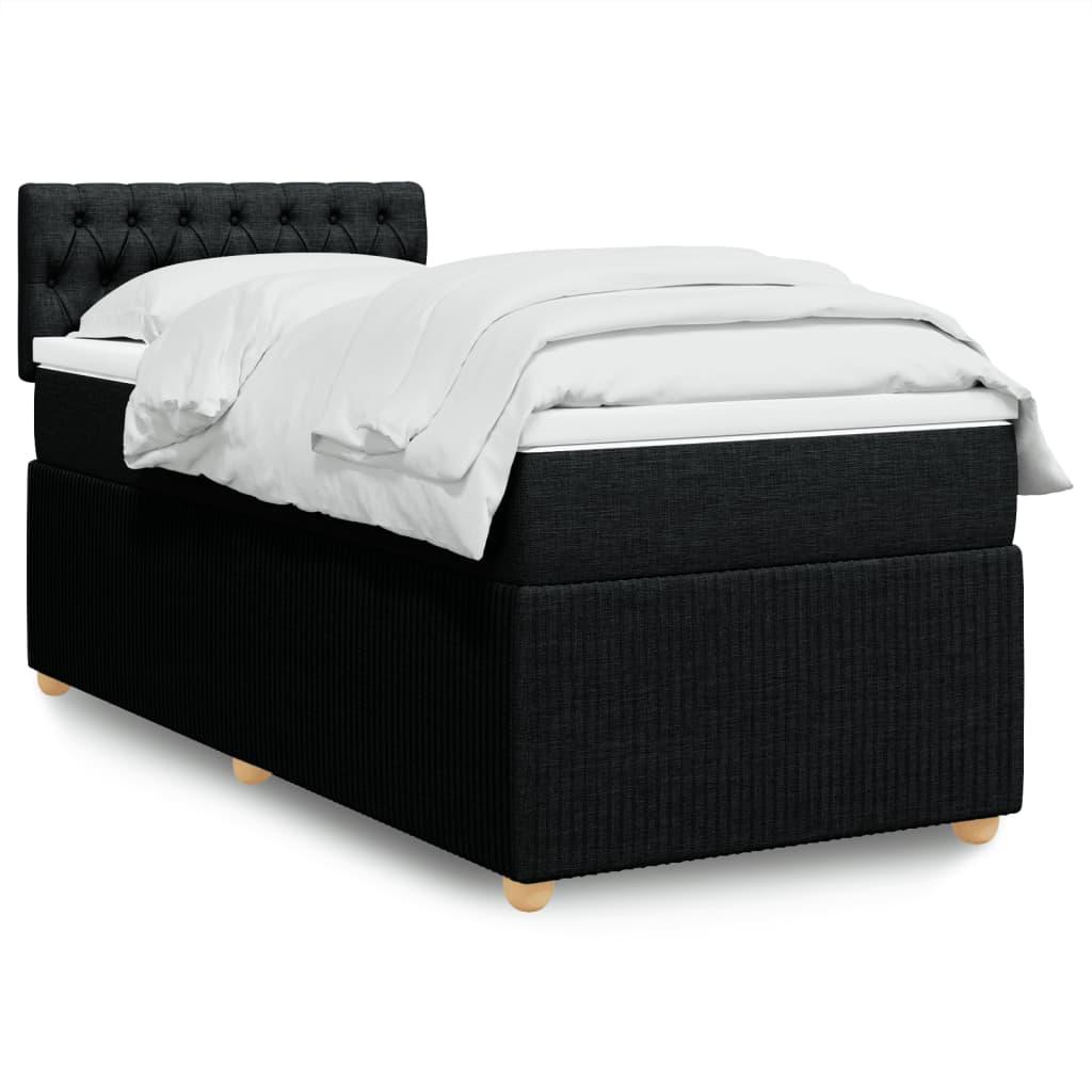 Kontinentalseng Med Madras Stof Sort - Med pynteknapper / 100 x 200 cm