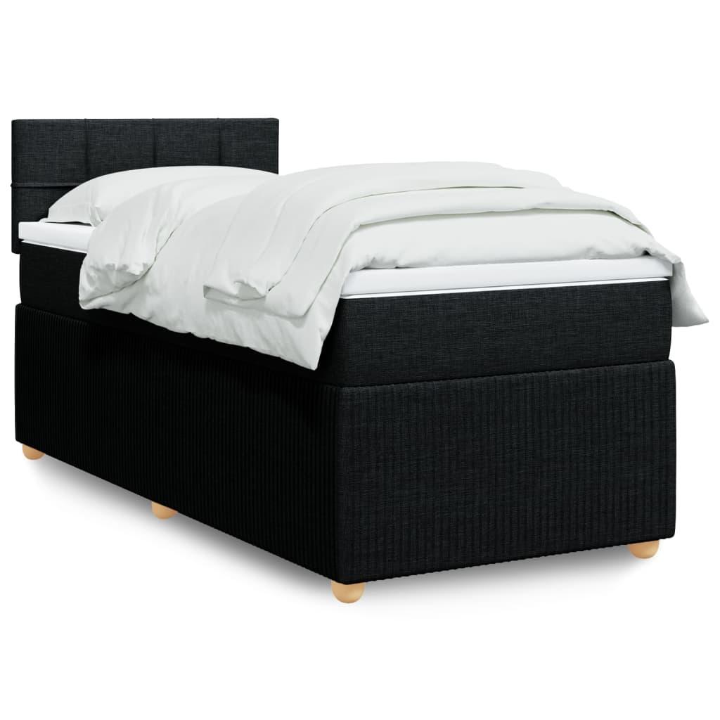 Kontinentalseng Med Madras Stof Sort - Blok med firkanter / 100 x 200 cm