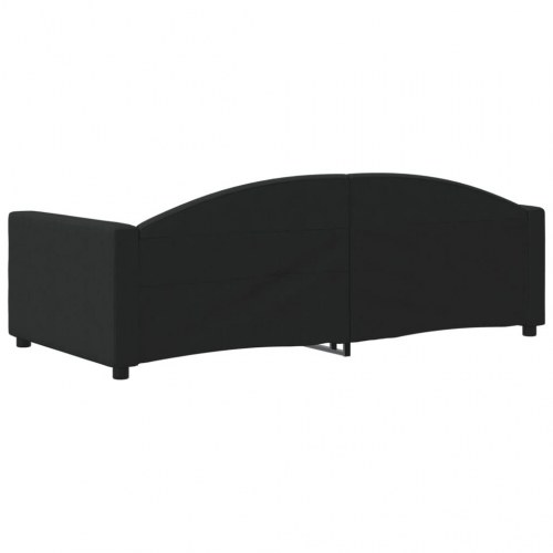Daybed 90x190 cm i stof - sort sengeramme med armlæn