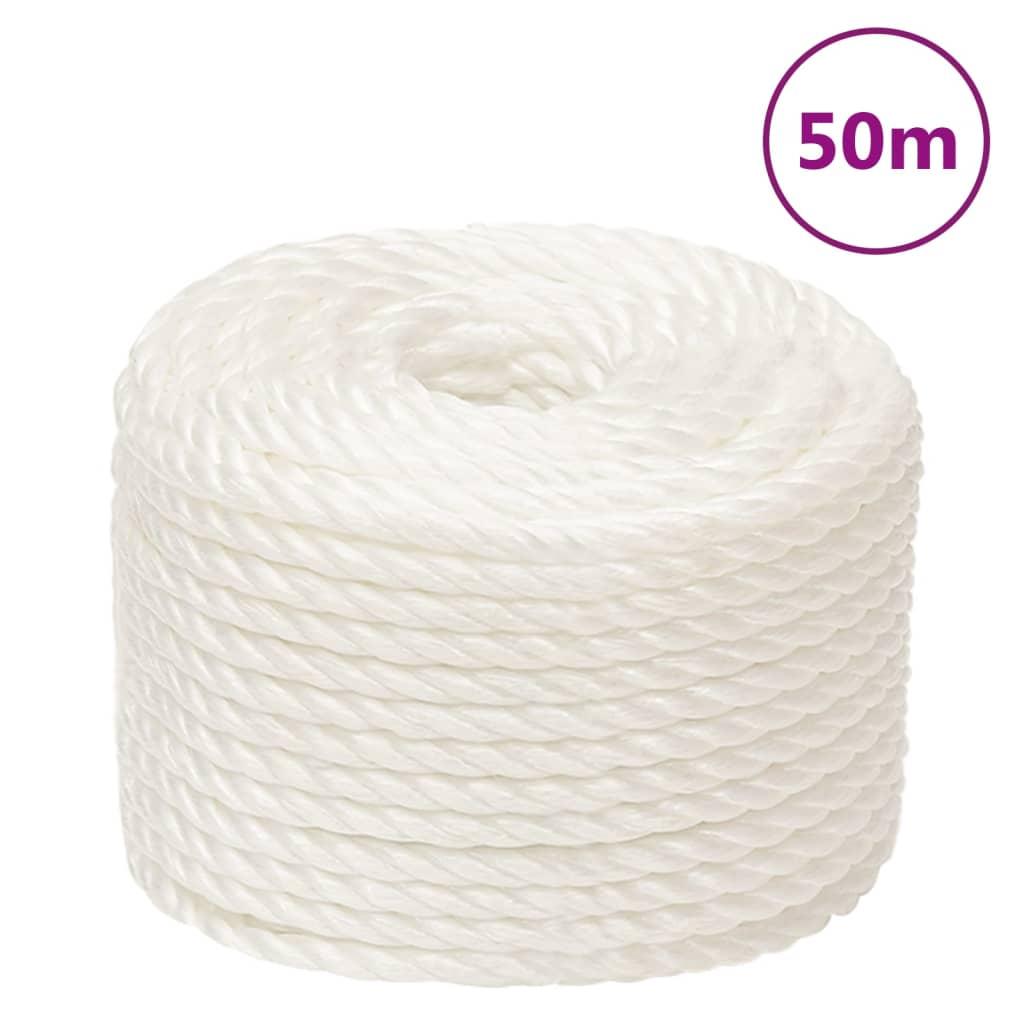 Arbejdsreb 20 mm 50 m polypropylen hvid