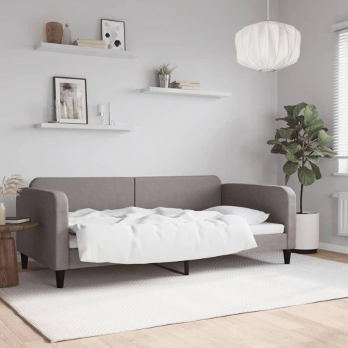 Daybed 100×200 cm i stof - gråbrun sovesofa