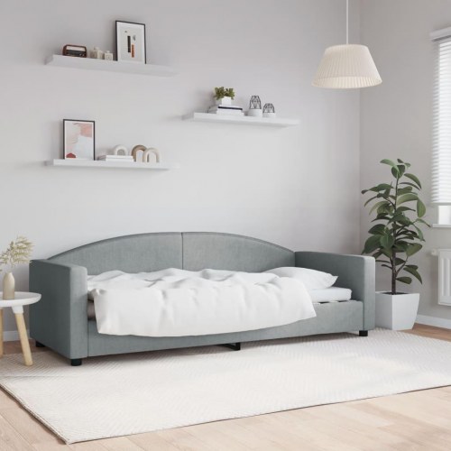 Daybed sengeramme 80x200 cm i stof - lysegrå