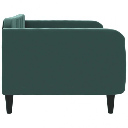 Daybed 90x200 cm i velour - mørkegrøn sengeramme